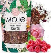 "Mojo Tea Rooibos" arbata "Raspberry Hill" - laisva aromatizuota raudonųjų krūmų arbata su avietėmis - be kofeino, vaisinė ir švelni - 50g