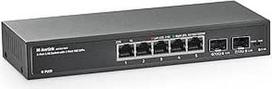 "MokerLink" 5 prievadų 2,5Gigabit Ethernet komutatorius su 2x10G SFP lizdu, 5 x 2,5G Base-T prievadai, VLAN izoliacija, metalinis nevaldomas mažo tinklo komutatorius be ventiliatoriaus