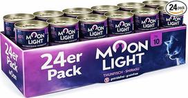 "Moonlight Premium" drėgnas ėdalas katėms, Nr. 10 (24 x 80 g mėgintuvėlis) - formulė be grūdų, su natūraliu taurinu, tunu ir širasu.