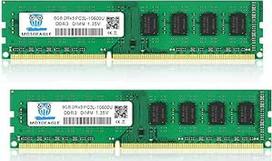 "Motoeagle" 16GB rinkinys (2x8GB) PC3 PC3L 10600 UDIMM DDR3 DDR3L 1333MHz operatyviosios atminties PC3-10600U CL9 1.35V 240-Pin Non-ECC Unbuffered 2RX8 Dual Rank staliniams kompiuteriams skirtas atminties modulis