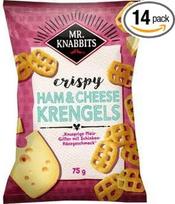 "Mr.Knabbits Krengels" kumpio ir sūrio traškučiai, 14 vnt. (14 x 75 g)
