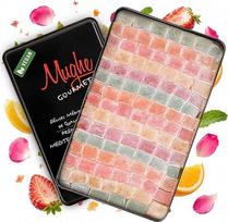 "Mughe Gourmet Turkish Delight" saldainiai, elegantiška skardinė dėžutė - 750 g - Halal, veganiški - Lokum vaisių skonio: Rožių, braškių, citrinų, apelsinų, mėtų - dovana ypatingomis progomis, gimtadieniams