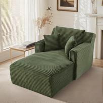 "Muskel" šiuolaikinė šezlongas sofa iš velveto, išskleidžiama kėdė / sofa lova su didelio tankio putomis ir kišeninėmis spyruoklėmis, erdvę taupanti išskleidžiama kėdė gyvenamajame kambaryje, bute, stilinga vienvietė sofa (žalia) | Miego funkcija