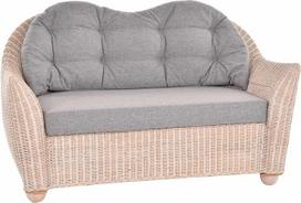 "Nassau" svetainės kambario rotango sofa Pinti sofa "Conservatory Lounge Sofa" (Vintage White, dvivietė sofa)