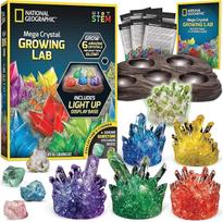 "National Geographic Mega Crystal Growing Kit for Kids" - 6 kristalų auginimas su šviesos stovu, mokslinė dovana 8-12 metų vaikams, eksperimentas su kristalais, mėtų rinkinys berniukams ir mergaitėms