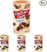 "Nestlé Choclait Chips Original", gardūs traškūs traškučiai, aplieti gardžiu pienišku šokoladu ir apiberti dekoratyvinėmis juodo šokolado juostelėmis, 4 vnt. (1 x 115 g)