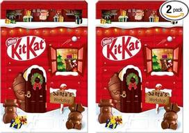 "Nestlé Kitkat" advento kalendorius su 3D efektu, kalėdinis kalendorius su 24 šokolado figūrėlėmis ir baubais su traškiais gabalėliais, 2 vnt. (1 x 208 g)