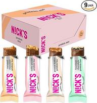 "Nicks" baltymų mišinys, bandomoji pakuotė su baltymų batonėlių skoniais, šokoladinis baltymų batonėlis be pridėtinio cukraus, be glitimo 9 x 50 g