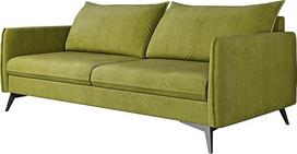 "Nina Sofa" 3-vietė sofa svetainei Laisvai pastatoma minkštasuolis Minkštasuoliai ir sofos Sofos komplektas su juodomis metalinėmis kojelėmis Žalia 199 x 91 x 86 cm