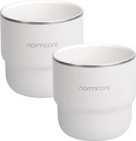 "Normcore Espresso" kavos puodelių rinkinys 200 ml keramikos dengtas kavos puodelis Dvigubos sienelės kavos puodelis kavinei "Mocha Latte Cappuccino" arbatai Baltas 2 vnt.