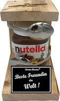 "Nutella" dovana - geležinis rezervinis šaukštas "Nutella" - originalus juokingas dovanų rinkinys "Nutella" mėgėjams - Tekstas: Geriausia draugė pasaulyje" - Užrašas: "Beste Freundin der Welt
