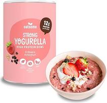 "OATSOME® Strong Yogurella" baltyminis dubenėlis su braškėmis, avižų grietinėle ir šokolado drožlėmis, 12 g baltymų vienoje porcijoje, 100 % natūralus, veganiškas, be rafinuoto cukraus, lengvai paruošiamas, 400 g