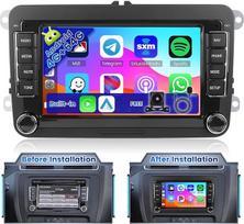 "Ohradio" 4G + 64G automobilinis radijas 2 DIN "Android", skirtas "VW Golf Tiguan Caddy Polo Touran" su belaidžiu "CarPlay" "Android" automobilio GPS, 7 colių jutikliniu ekranu, DSP radiju FM/RDS "WiFi" + atbulinės eigos kamera + mikrofonas