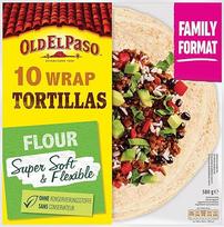"Old El Paso Wrap Tortillas" meksikietiškos šeimyninio formato kvietinės vyniotinės, 580 g
