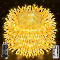 "Ollny" lauko pasakų žibintai, 100 m, 1000 LED, ilgų pasakų žibintai su nuotolinio valdymo pulteliu, 8 režimų laikmatis, IP44 vandeniui atsparūs pasakų žibintai, skirti vakarėliams, vestuvėms, Velykoms, sodui, balkonui (šiltai balta)