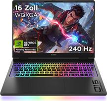 "Omen MAX" žaidimų nešiojamasis kompiuteris, 16 colių WQXGA ekranas, 240 Hz, "AMD Ryzen AI 7 350 (8C) 50 NPU Tops" - iki 5,0 GHz, "NVIDIA GeForce RTX 5070 Ti", 12GB VRAM, 32GB RAM, 1 TB SSD, "Win 11", QWERTZ, RGB apšvietimas, juodas