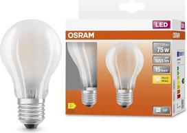 "Osram LED Star Classic A75" LED lemputė E27 lizdui, kriaušės formos, GL FR, 1055 liumenų, šiltos baltos spalvos (2700K), įprastų 75 W kaitrinių lempučių pakaitalas, nestabdoma, 6 vnt.