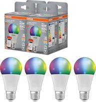 "Osram SMART+ RGBW", E27 LED lemputė su matine per "WiFi", specialiai sukurta "Alexa", 60 W pakaitalas, nuo šiltos baltos iki šaltos baltos (2700-6500K), 16 milijonų RGB spalvų, 4 vnt. (nesuderinama su programėle SMART+)