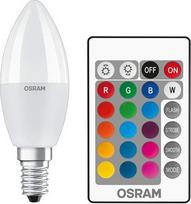 "Osram STAR+" RGBW-LED lemputė su E14 lizdu, RGB spalvos keičiamos nuotolinio valdymo pulteliu, 5,5 W, žvakės formos, pakeičianti 40 W lemputę, matinė, LED retrofit RGBW lemputės su nuotolinio valdymo pulteliu, 4 vnt.