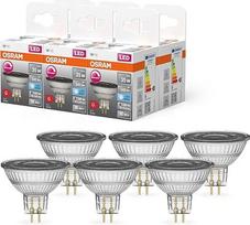 "Osram Superstar" GU5.3 cokolio reflektorinė lemputė, skaidraus stiklo, šaltai balta (4000K), 345 liumenų, pakeičianti įprastas 35 W lemputes, reguliuojamo ryškumo, 6 vnt. pakuotė