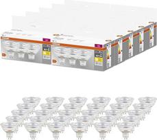 "Osram" MR16 LED reflektorinės lemputės su modifikuotu kištukiniu lizdu, 50 W, GU5.3, MR16 reflektorius, 2700 Kelvinų, skaidrus stiklas, 30 vatų pakeitimas, pakuotė