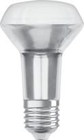 "Osram" lempos LED Superstar R63, E27 lizdas, reguliuojamo ryškumo, šiltos baltos spalvos, pakeičia standartinę 60 W lemputę, 36 laipsnių spindulio kampas, 6 vnt. pakuotė