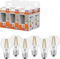 "Osram" žvaigždės formos lemputė A60 su siūleliu 4000K neutralios baltos spalvos 5.9W E27 skaidri 806lm 15000h lubinė grindų lempa biurui