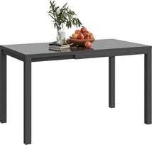 "Outsunny" išskleidžiamas sodo stalas, reguliuojamas lauko valgomojo stalas 85-125 cm su aliuminio kraštais, 70 kg keliamoji galia, stačiakampis stalas 4-6 žmonėms, skirtas terasai, tamsiai pilkas