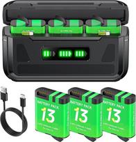"Palogreen Hero 13" 2400 mAh baterija su įkrovikliu, skirta "Gopro Hero 13 Black" - baterijos įkroviklis su LCD ekranu, TF kortelės lizdu, tinkamas žemai temperatūrai, kišeninis įkroviklis (3+1)