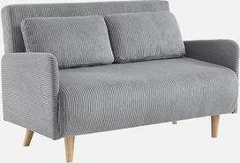 "Panam" skandinaviška 2 vietų sofa su šviesiai pilku velveto apmušalu, medinėmis kojelėmis ir reguliuojamu atlošu