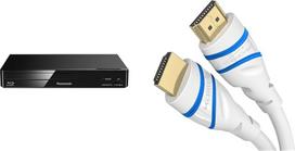 "Panasonic" DMP-BDT167EG kompaktiškas 3D "Blu-ray" grotuvas ("Full HD Upscaling" ir "KabelDirekt" - 8K/4K HDMI 2.1 kabelis - 2 m - HDMI sertifikuotas aukščiausiai kokybei (8K@60Hz)
