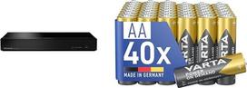 "Panasonic" DP-UB154EG-K Ultra HD "Blu-ray" grotuvas juodos spalvos HDR10+ ir "Varta" AA baterijos
