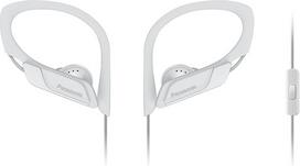 "Panasonic" HS35ME W Sportinės ausinės su mikrofonu, mobiliojo telefono ausinės, keičiamo kirpimo dalys S/M/L, IPX2 klipas - baltos spalvos
