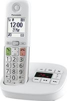 "Panasonic" KX-TGU430EXW skaitmeninis belaidis telefonas su atsakikliu, bazinė stotis ir 1 ragelis, LCD ekranas, mėgstamiausias mygtukas, žibintuvėlis, itin garsus, suderinamas su klausos aparatu, baltas ir sidabrinis