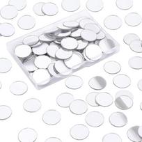 "PandaHall" 200 x 0,78 colio mini akrilo veidrodinės plytelės, plokščios apvalios, lipnios, dekoratyvinės mozaikinės plytelės, sienų lipdukai interjero apdailai, amatams, papuošalų gamybai, skaidrūs