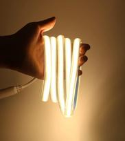 "PCning Super Bright LED Strip" 230 V COB 280 LED/m IP67 vandeniui atspari 2 m 3000 K šiltai balta juosta (šiltai balta, 2)