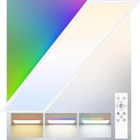 "Peasur" LED lubų šviestuvas su nuotolinio valdymo pulteliu, 42 W 4600 LM lubų šviestuvas su 7 RGB spalvomis, keičiančiomis foninį apšvietimą, ilgas, 120 x 30 cm, 3000 K - 6500 K, reguliuojamas, skirtas virtuvei, miegamajam, svetainei
