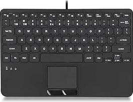 "Perixx PERIBOARD-425" amerikietiška laidinė mini klaviatūra su jutikliniu kilimėliu, X tipo žirkliniai klavišai, foninis apšvietimas, 2 USB šakotuvai, kompaktiška, 29 x 18 x 2,8 cm, JAV anglų kalba