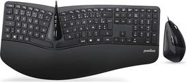 "Perixx Periduo-505" ergonomiška USB laidinė klaviatūra ir pelė, skirta "Windows" - vertikali pelė su pakreipiamu slinkties ratuku, reguliuojama riešo atrama, AZERTY