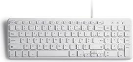 "Perixx" PERIBOARD-213W USB laidinė tylioji klaviatūra 36,7 x 12,1 x 1,8 cm kompaktiško dizaino su skaitmenine klaviatūra, prancūziška AZERTY, balta