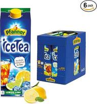 "Pfanner Iced Tea Lemon" - 6 x 2 l "Tetra Pak" - tiesioginio virimo arbata su laimo ir citrinos sultimis - laikymo pakuotė