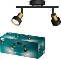 "Philips Conduit LED 2" prožektoriai, GU10 lemputė neįtraukta, žalvaris, IP20, juoda/auksinė