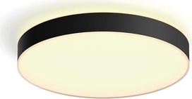 "Philips Hue White Ambiance Enrave Ceiling Light XL" (6 100 lm) su reguliatoriaus jungikliu, reguliuojamo apšvietimo lubų šviestuvas "Hue" apšvietimo sistemai su visais baltos spalvos tonais, išmaniuoju šviesos valdymu balsu ir programėle, juodas