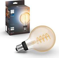 "Philips Hue White Ambiance" E27 kaitrinė lempa (550 lm), "Hue" šviesos sistemai skirta reguliuojamo ryškumo LED lempa su visais baltos spalvos tonais, išmaniuoju šviesos valdymu balsu ir programėle