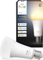 "Philips Hue" išmanioji LED lemputė A60, baltos spalvos, LED lemputė su E27 lizdu, 8,1 W, pilno spektro šviesa, 1000 K-20000 K, 1600 liumenų, reguliuojamas apšvietimas, išmanioji šviesa, suderinama su balso asistentais, 2 vnt.