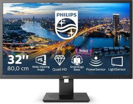 "Philips" 325B1L - 32 colių QHD monitorius, reguliuojamo aukščio (2560 x 1440, 75 Hz, HDMI, "DisplayPort", USB šakotuvas), juodas