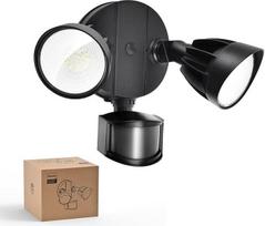 "Philips" 44W 4200lm LED lauko apsaugos žibintas su PIR judesio jutikliu, 5000K dienos šviesos prožektorius, atsparus vandeniui, nuo sutemų iki ryto jutiklis, 2 galvutės, 4 veikimo režimai