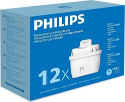 "Philips" vandens filtro kasetės "Taste+", 12 vnt., mažina mikroplastiko, chloro, kalkių ir sunkiųjų metalų kiekį, suderinamos su "Brita "*