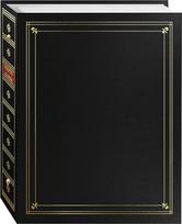 "Pioneer Photo Albums" 3 žiedų juodas odinis viršelis su auksiniais akcentais, skirtas 4 x 7 colių, 5 x 7 colių ir 8 x 10 colių nuotraukoms