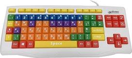 "Playlearn" specialiųjų poreikių vaikų kompiuterio USB klaviatūra - viršutinė ir apatinė klaviatūra - spalvotas kodavimas SEN